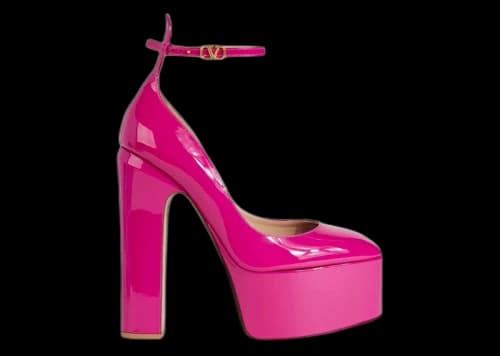 Valentino Tan-Go 155 Patent Leather Platform Pumps Pink (Women's)