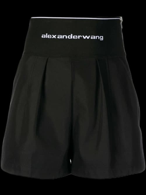 Alexander Wang Logo Elastic Safari Shorts Black