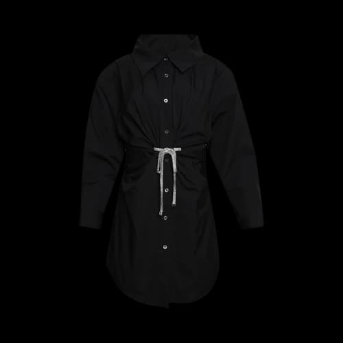 Alexander Wang Twist Front Dress W/ Crystal Ties 'Black'