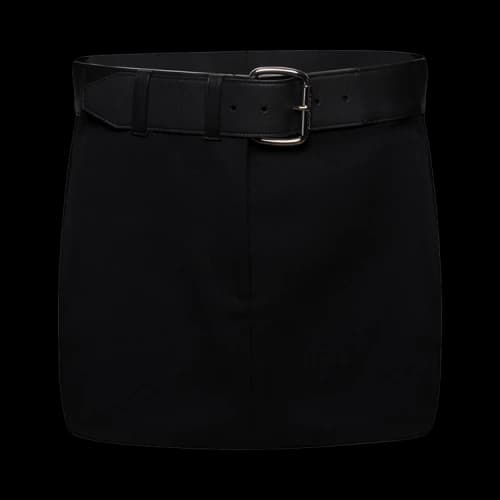 Alexander Wang Mini Skirt W/ Leather Belted Waistband 'Black'