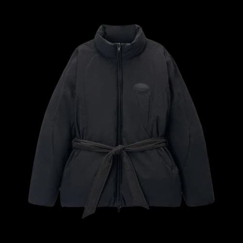 Alexander Wang Puffer Coat W/ Dome Silicone Patch And Self Belt 'Black'