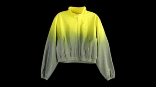 Alexander Wang Women's Reflective Shrunken Track Jacket Silver/Yellow