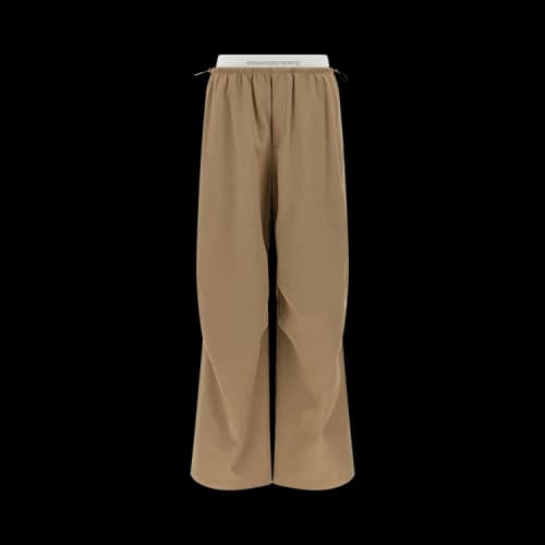 Alexander Wang Articulated Knee Mid Rise Logo Elastic Pants 'Warm Taupe'