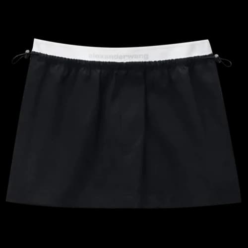 Alexander Wang Mid-Rise Mini Logo Elastic Skirt 'Black'