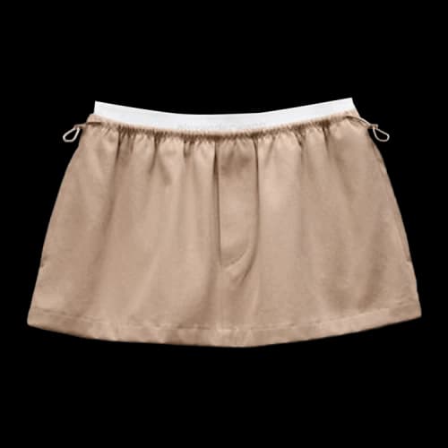 Alexander Wang Mid Rise Mini Logo Elastic Skirt 'Warm Taupe'
