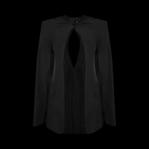 Alexander Wang Collarless Tailored Jacket w/ Slit Detail 'Black'