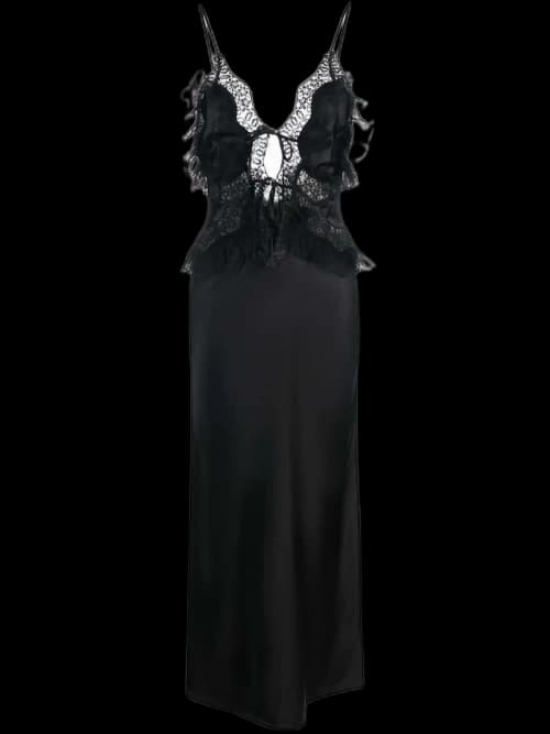 Alexander Wang Lace Combo Midi Dress Black