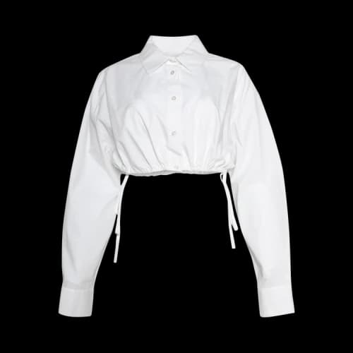 Alexander Wang Hotfix Drawstring Cropped Buttondown 'White'
