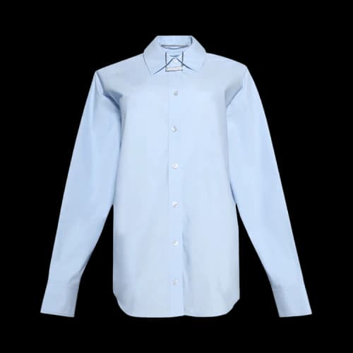 Alexander Wang Oversized Button Down Shirt W/ Necklace 'Oxford Blue'