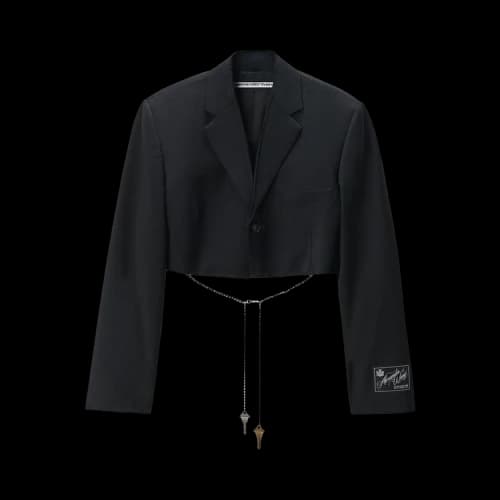 Alexander Wang Cropped Blazer W/ Chain 'Black'