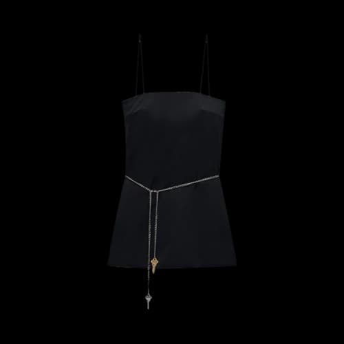 Alexander Wang Mini Dress W/ Built In Short And Waist Chain 'Black'