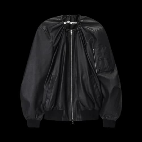 Alexander Wang Scoop Neck Gathered Bomber 'Black'