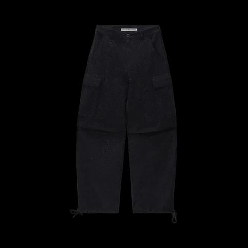 Alexander Wang Mid-Rise Cargo Pant W/ Allover Hotfix 'Black'