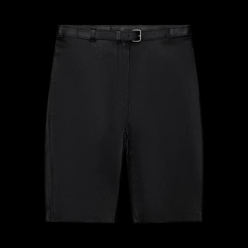 Alexander Wang Mid-Rise Belted Leather Shorts 'Black'