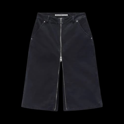 Alexander Wang Zipper And Workwear Details Mid-Rise Midi Skort 'Washed Black'
