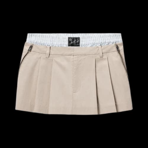 Alexander Wang Zipper Details Pre-Styled Pleated Skort 'Stone'