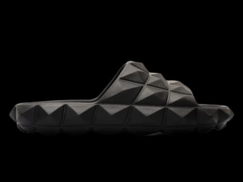 Valentino Roman Stud Turtle Slide Sandal Black