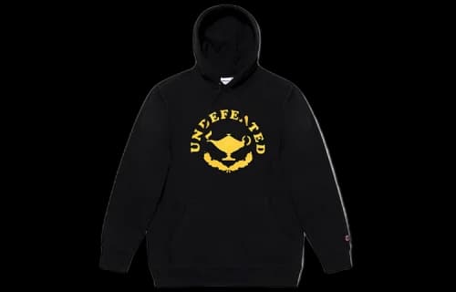 UNDEFEATED Alphabet Logo Pattern Embroidered Black