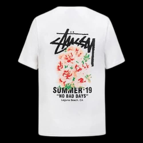 Stussy SS20 Flowers Printing Short Sleeve Unisex White