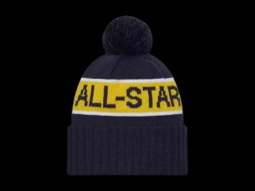 NBA New Era 2024 All-Star Game Cuffed Pom Knit Hat Navy