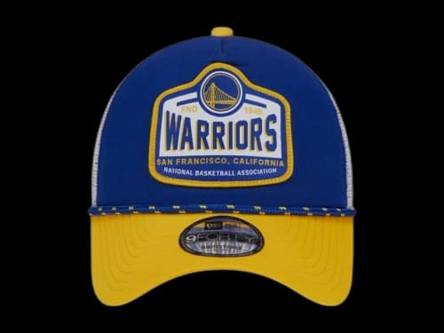 NBA Golden State Warriors New Era A-Frame 9Forty Trucker Hat Royal Blue