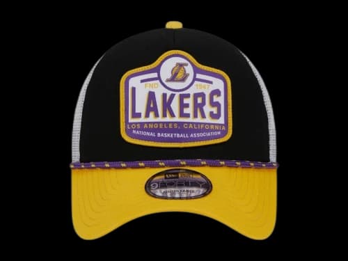 NBA Los Angeles Lakers New Era Black/Gold A-Frame 9Forty Trucker Hat Black/Gold