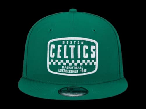 NBA Boston Celtics New Era Rally Drive Finish Line Patch 9Fifty Snapback Hat Kelly Green