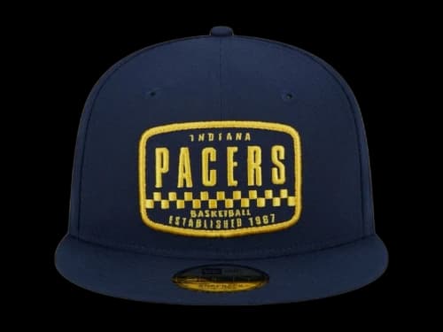 NBA Indiana Pacers New Era Rally Drive Finish Line Patch 9Fifty Snapback Hat Navy