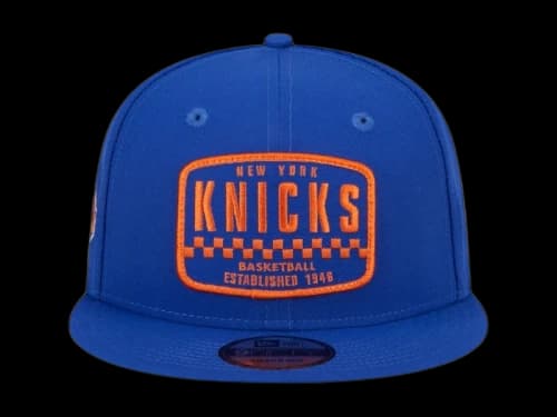 NBA New York Knicks New Era Rally Drive Finish Line Patch 9Fifty Snapback Hat Blue