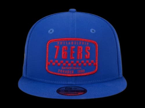 NBA Philadelphia 76Ers New Era Rally Drive Finish Line Patch 9Fifty Snapback Hat Royal Blue