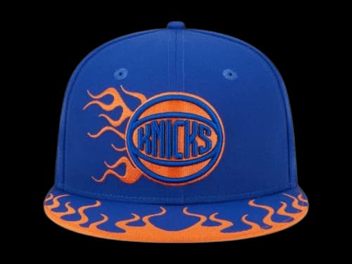 NBA New York Knicks New Era Rally Drive Flames 9Fifty Snapback Hat Blue