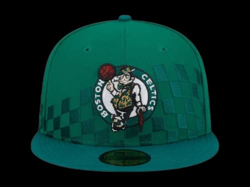 NBA Boston Celtics New Era Rally Drive Checkerboard 59Fifty Crown Fitted Hat Kelly Green