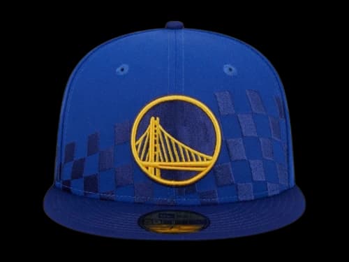 NBA Golden State Warriors New Era Rally Drive Checkerboard 59Fifty Crown Fitted Hat Royal Blue