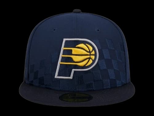 NBA Indiana Pacers New Era Rally Drive Checkerboard 59Fifty Crown Fitted Hat Navy
