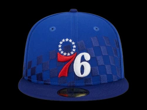 NBA Philadelphia 76Ers New Era Rally Drive Checkerboard 59Fifty Crown Fitted Hat Royal Blue