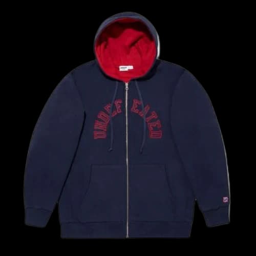 UNDEFEATED Alphabet Logo Pattern Contrasting Colors Alphabet Embroidered Zipper Black