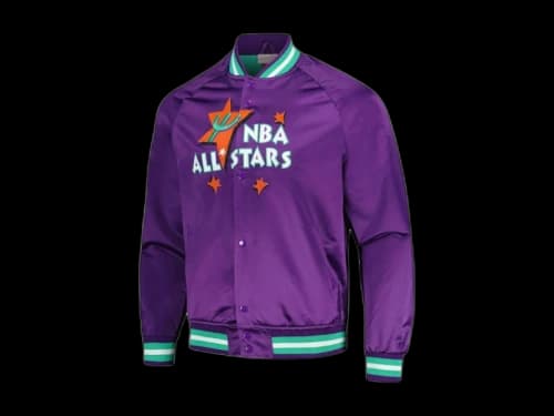 Mitchell & Ness x NBA Hardwood Classics 1995 All-Star Game Throwback Wordmark Raglan Full-Snap Jacket Purple
