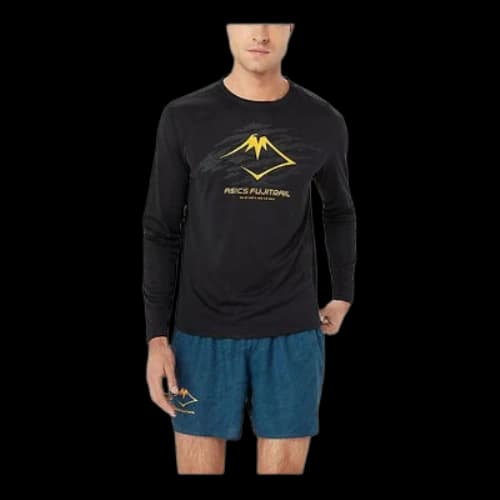 ASICS Fujitrail Logo Long Sleeve T-shirt 'Black Yellow'