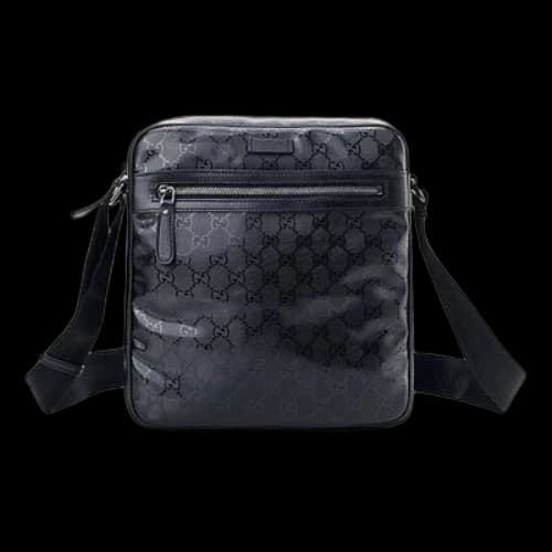 Gucci Logo Leather Logo Shoulder Messenger Bag Black Classic