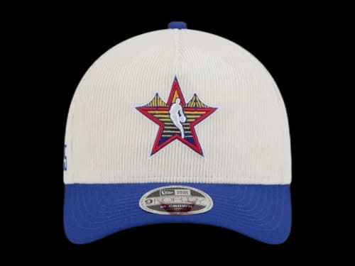 NBA Kids 2025 All-Star Game New Era Big Star Corduroy 9Forty Adjustable Hat Cream/Blue