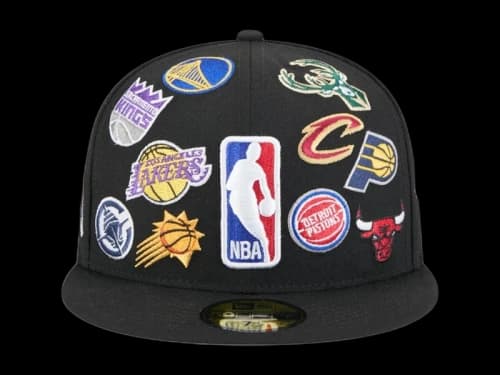 NBA x New Era 2025 All-Star Game Allover Logos Fitted 59Fifty Snapback Hat Black