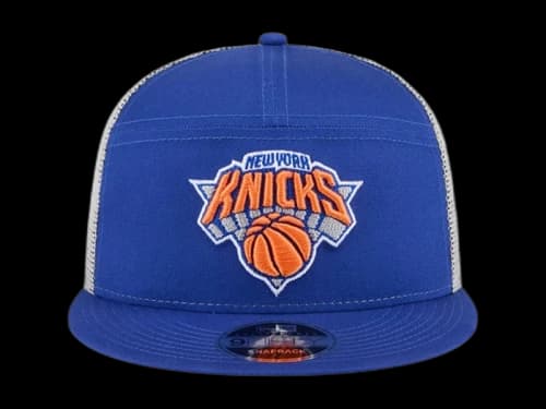 NBA New York Knicks New Era Victory Grove Split Panel 9Fifty Snapback Hat Blue