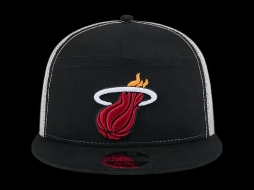 NBA Miami Heat New Era Victory Grove Split Panel 9Fifty Snapback Hat Black