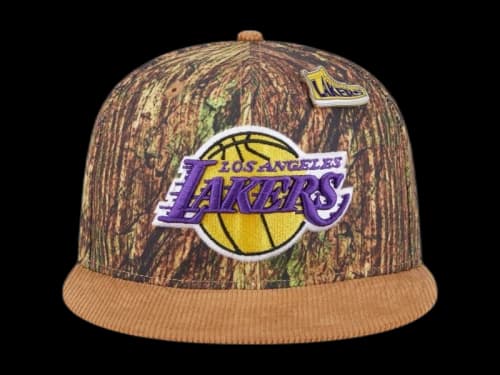 NBA Los Angeles Lakers New Era Camo Victory Grove Forest Sneaker Pin 9Fifty Snapback Hat Camo