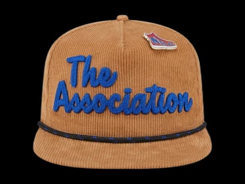 NBA Logo Gear New Era Victory Grove Corduroy Sneaker Pin Golfer Adjustable Hat Tan