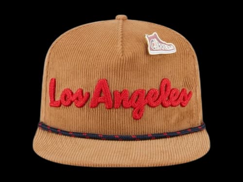 NBA LA Clippers New Era Victory Grove Corduroy Sneaker Pin Golfer Snapback Hat Tan