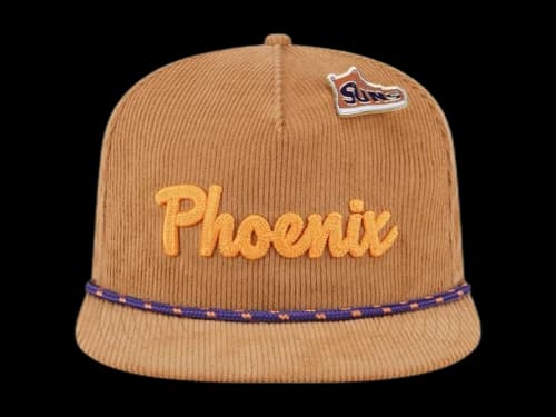 NBA Phoenix Suns New Era Victory Grove Corduroy Sneaker Pin Golfer Snapback Hat Tan