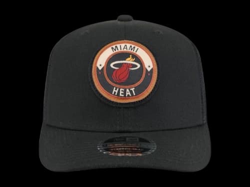 NBA Miami Heat New Era Victory Grove Circle Patch 9Seventy Adjustable Hat Black