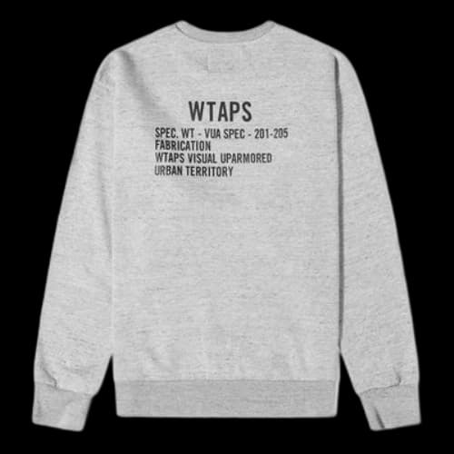 WTAPS Academy Crew Neck / Sweatshirt. Copo Letters Printed Pullover Sweatshirt Unisex Grey