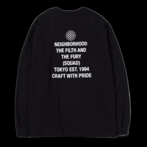 NEIGHBORHOOD Pattern Alphabet Logo Printing Long Sleeves Black